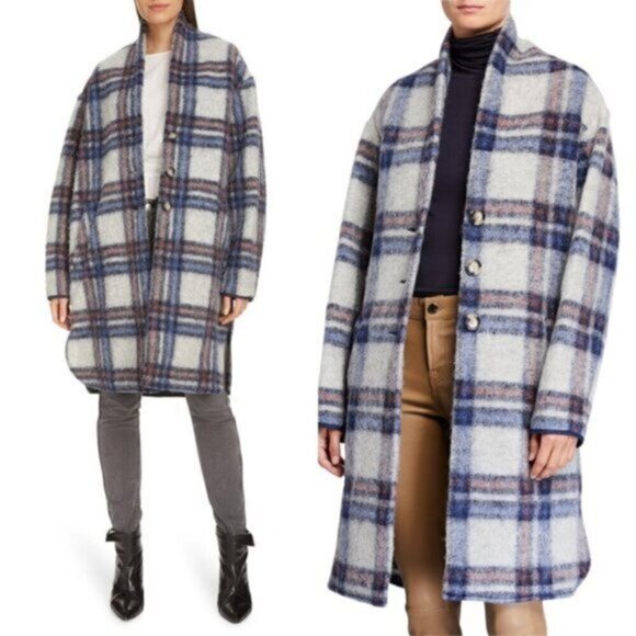 Isabel Marant Jackets & Blazers - Isabel Marant‎ Etoile Gabriel Plaid Wool Shacket Jacket Coat Women Size 36, 6, M